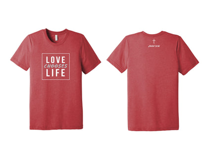 Love chooses Life Short Sleeve Tri-Blend Crew T-shirt